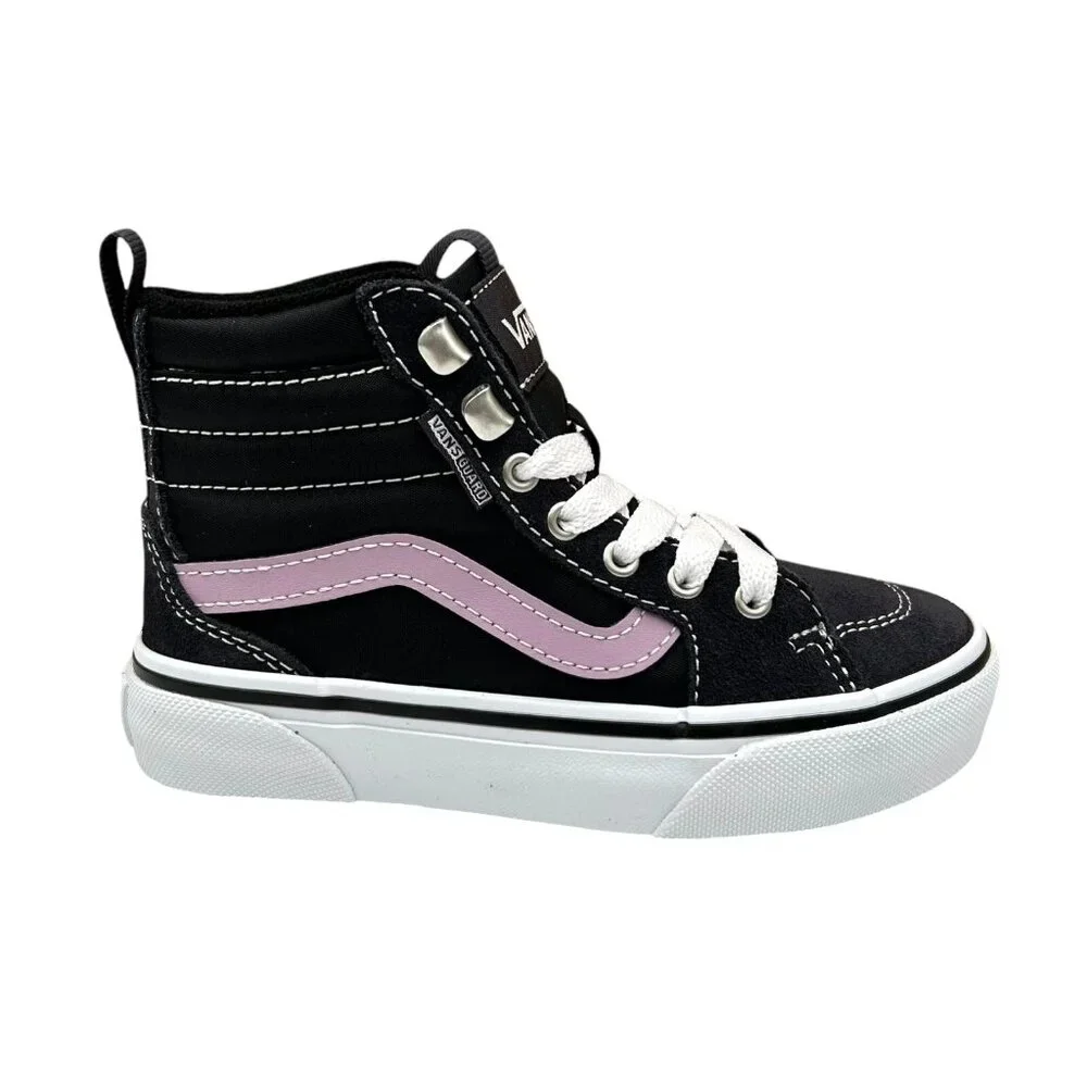 Vans Filmore Little Girls High-Top Shoes Sz 11 Navy Blue-Black-PurpleSuede/Nylon